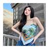 Women's Camisole for Layering or Wearing Alone, Summer Vintage Style, Stylish Back Design, Square Scarf-Style Tube Top
