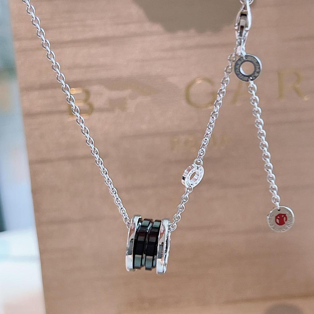 18K Gold Little Red Man Black Ceramic Necklace, Charity Edition, CNC Spring Clavicle Chain, Live Stream Style