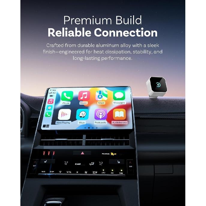 Wireless CarPlay Adapter for Apple Car Play Wireless Adapter, Android Auto Carplay Wireless Adapter, No Latency Bluetooth Carplay Adapter for iPhone