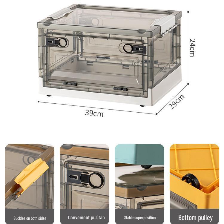 Large Outdoor Portable Transparent Foldable Storage Box for Clothes, Toys, Snacks, Books - Dustproof and Ideal for Home Use.
