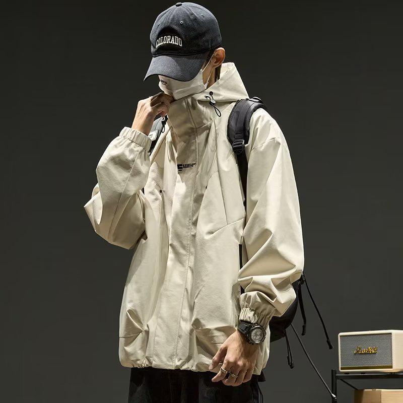 

Ветровка унисекс: Универсальный гонконгский стиль для весны и осени Large бежевый