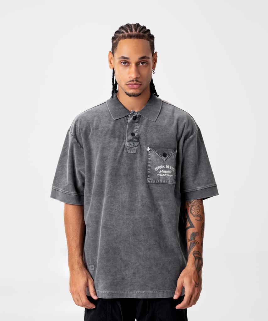 Mideueobdeiteu Garment Dye Print Polo Shirt_2Color