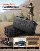 Hard Rifle Case, Lockable Rifle Case with 4 Layers Pre-cut Foams, 914 Mm Gun Storage with Wheels, IP67 Waterproof & Dustproof Pistol Storage Cases for