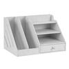 Desktop File Organizer PVC Space Saving Desk Organizer Shelf with Drawer for School Home Office Supplies B