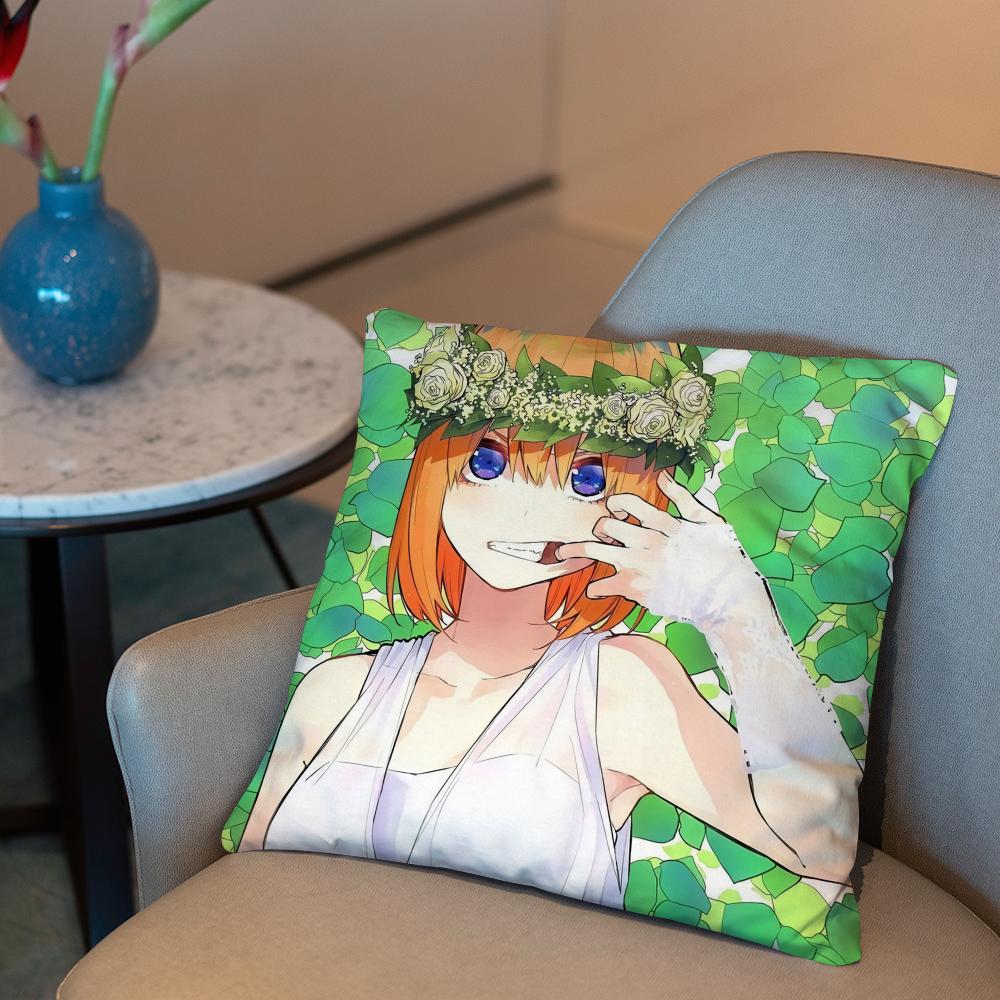 The Quintessential Quintuplets Cushion Cover 2-in-1 Reversible Plush Pillow Cover | Car/Sofa/Bed | Perfect Gift