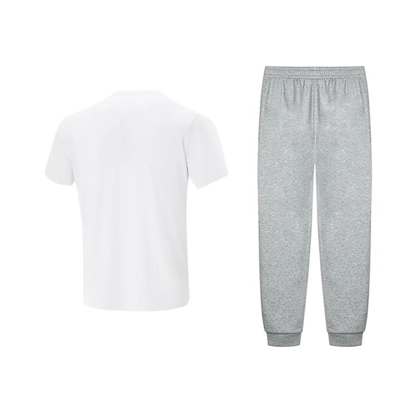 Li-Ning Plain Simple Fashion Quick-Dry Breathable Comfortable Versatile Round Neck Pullover Short Sleeve T-Shirt Casual Sports Set ATSV597-1+AKLVB11-1