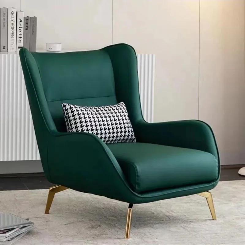 Luxury Nordic Chair Cushion – Modern Leather Armrests, Suitable for Bedroom Lounge & Living Room Furniture