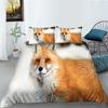 Domácí ložní souprava s 3D vzorem Fox Ložnice Povlak na přikrývku Pouzdro na polštář Extra velké ložní souprava v plné velikosti Domácí dekorace