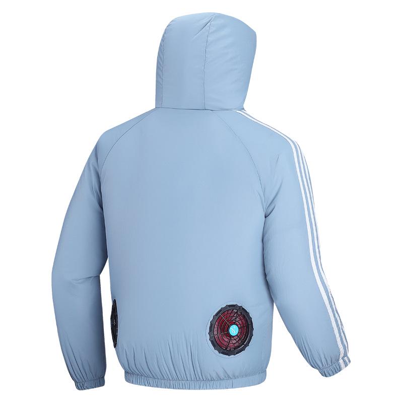 Paar Kapuzen-Sonnenschutz-Kühljacke mit Ventilator zur Vorbeugung von Hitzschlag im Freien