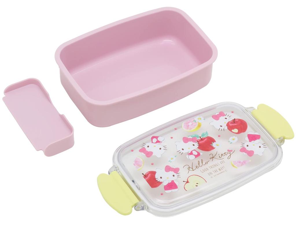 OSK Hello Kitty Bento with Made in Dishwasher and Microwave with Locking Stylish and for and Box, 500ml, Dividers, Japan, Safe, Antibacterial, Gasket,
