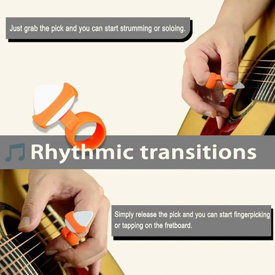 Guitar Pick Grip with Loop Non-slip Preventing Pick Drop Men Women Finger Pick Holder Guitar Bass Ukulele String Instruments Accessories