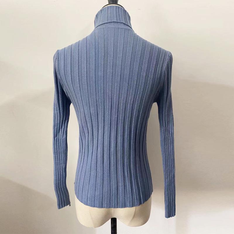 2024 Women's High Neck Knitted Pullover Sweater – European & American Style