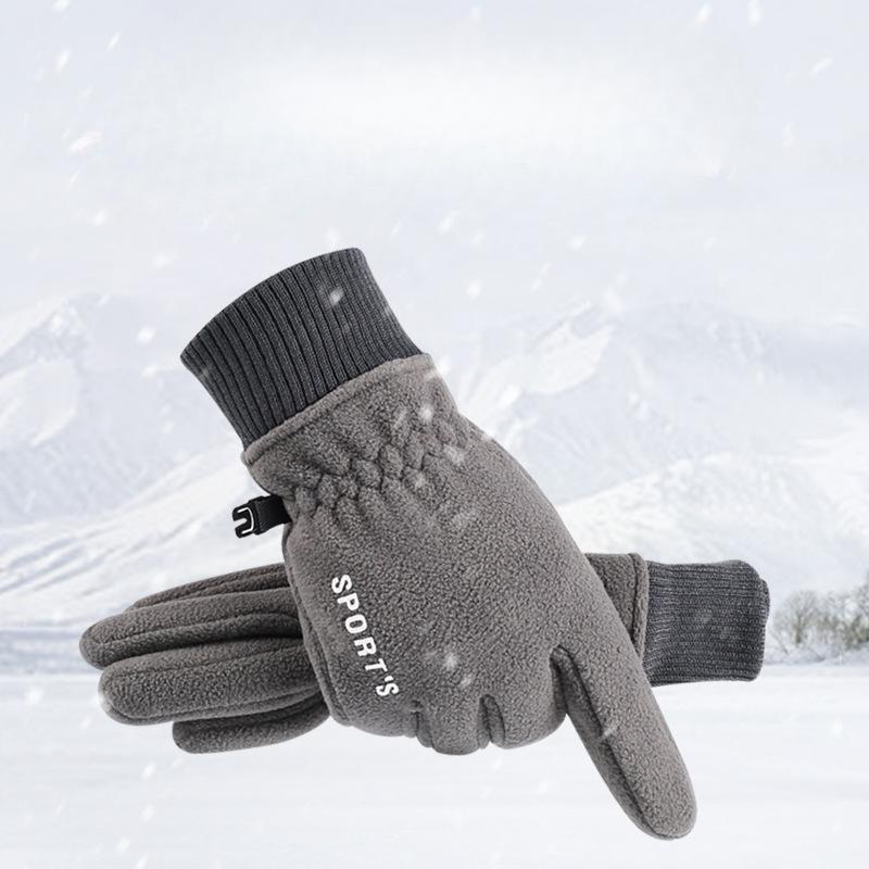 Autumn and Winter Sports Fleece Warm Gloves for Men and Women Touch Screen Bicycle Riding Cold Proof Outdoor Gloves