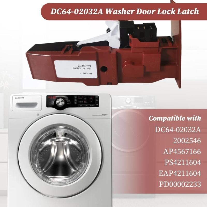 Washing Machine Door Lock Replacement Universally Fit Plastic Safety Latches Mechanism for Various Top Load Dryer Models