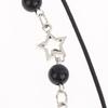 Dvouvrstvý černý korálkový hvězdicový choker náhrdelník Punk pentagram kožené šňůrky Náhrdelníky pro ženy dívky