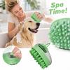 Pet Bath Brush with Dispenser for Dogs and Cats, Silicone Shampoo Brush for Bathing and Grooming