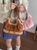 Niche Women's Lambswool Patchwork Bow Tote - Large Capacity Single Shoulder Bag 2025