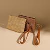 Casual Wristlet Clutch Weaving Bag Solid Straw Lightweight Beach Wallet Coin Purse