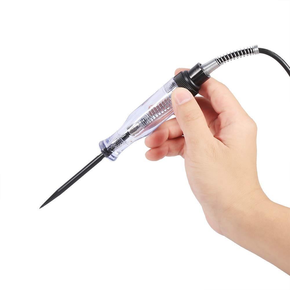 Current Tester Voltage Tester with Indicator Light Voltage Tester Car Lamp with Crocodile Clip DC Electric Circuit Voltage Tester Test Pen 6V 12V 24V