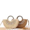 Rattan Straw Handbags, Hand-woven Women Straw Tote Bag Summer Female Shoulder Crossbody Bag Round Top-Handle Beach Handbags