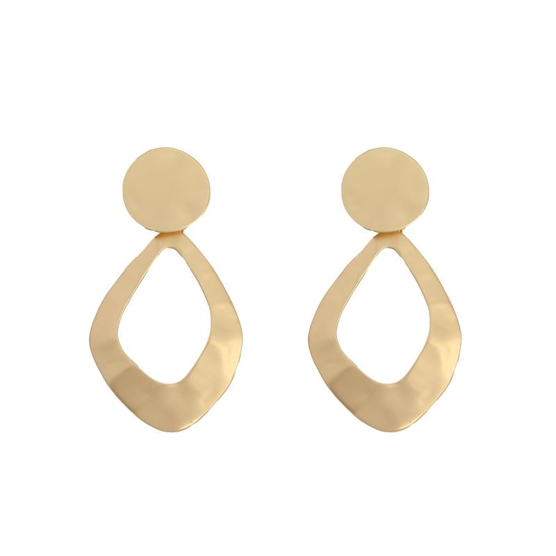 

Женские серьги-клипсы для ушей, простые большие винтажные универсальные серьги из матового золота, роскошные