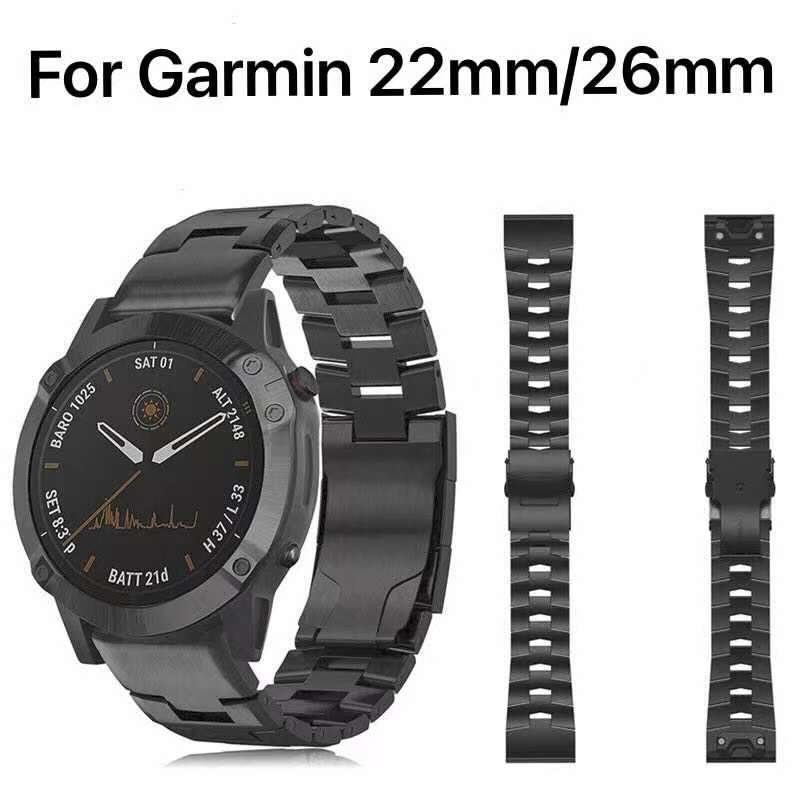 Cinturino in Titanio da 26mm 22mm per Garmin Fenix 8 Tactix8 51mm 47mm Fenix 7X Cinturino di ricambio con connettore Quick Fit per Garmin Enduro3