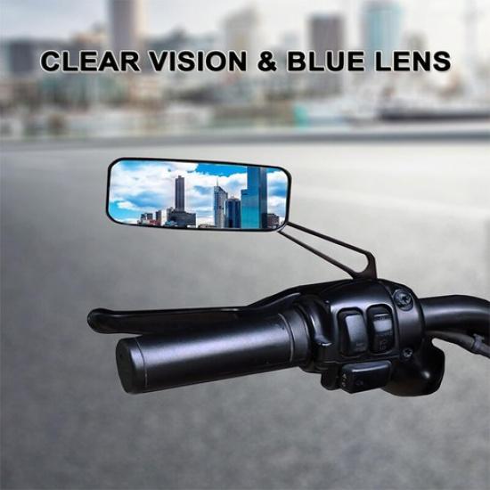 2PCS Rectangle Rear-View Mirrors Fit For Harley-Davidson Glide TOURING Road King