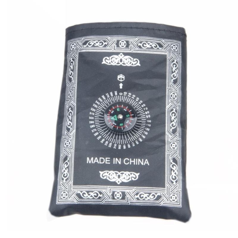 5pcs Islamic Travel Prayer Mat Set Optional Compassed Waterproofie Polyester Prayer Carpet With Large Carry Bag 60x100cm