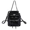 Rhombus bag women's new chain backpack fashion portable bucket bag texture travel backpack