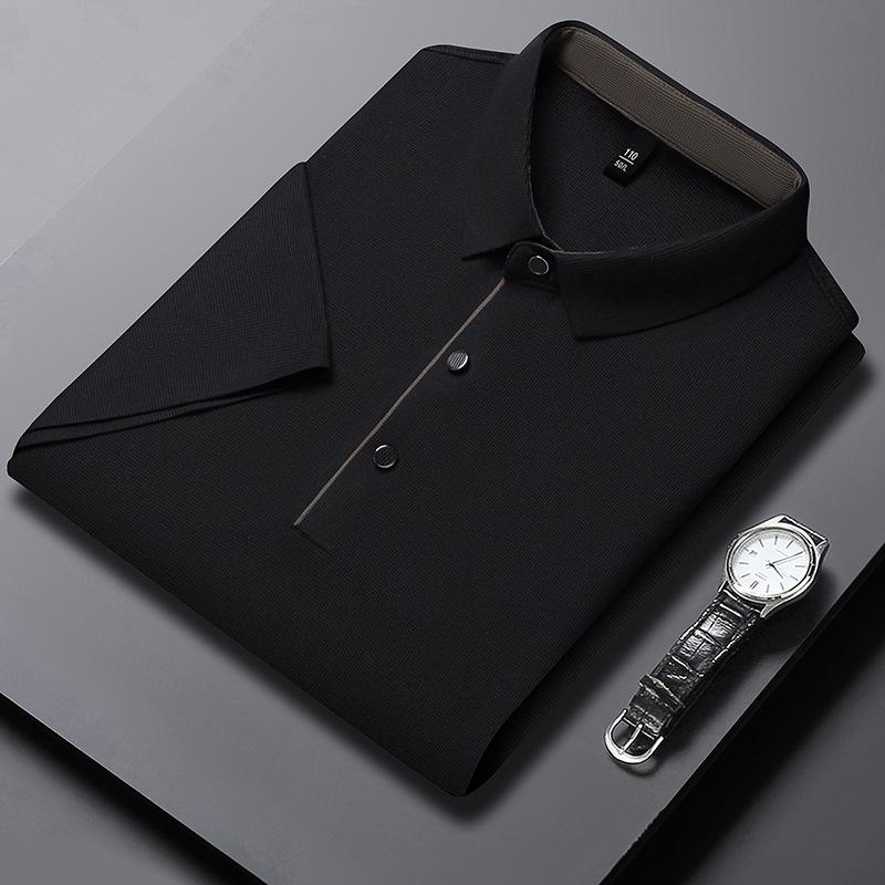 Solid Color Polo Shirt Men Business Polo Collar Half Sleeved Top Summer Casual Short Sleeved T-shirt Men Mountaineering Shirts