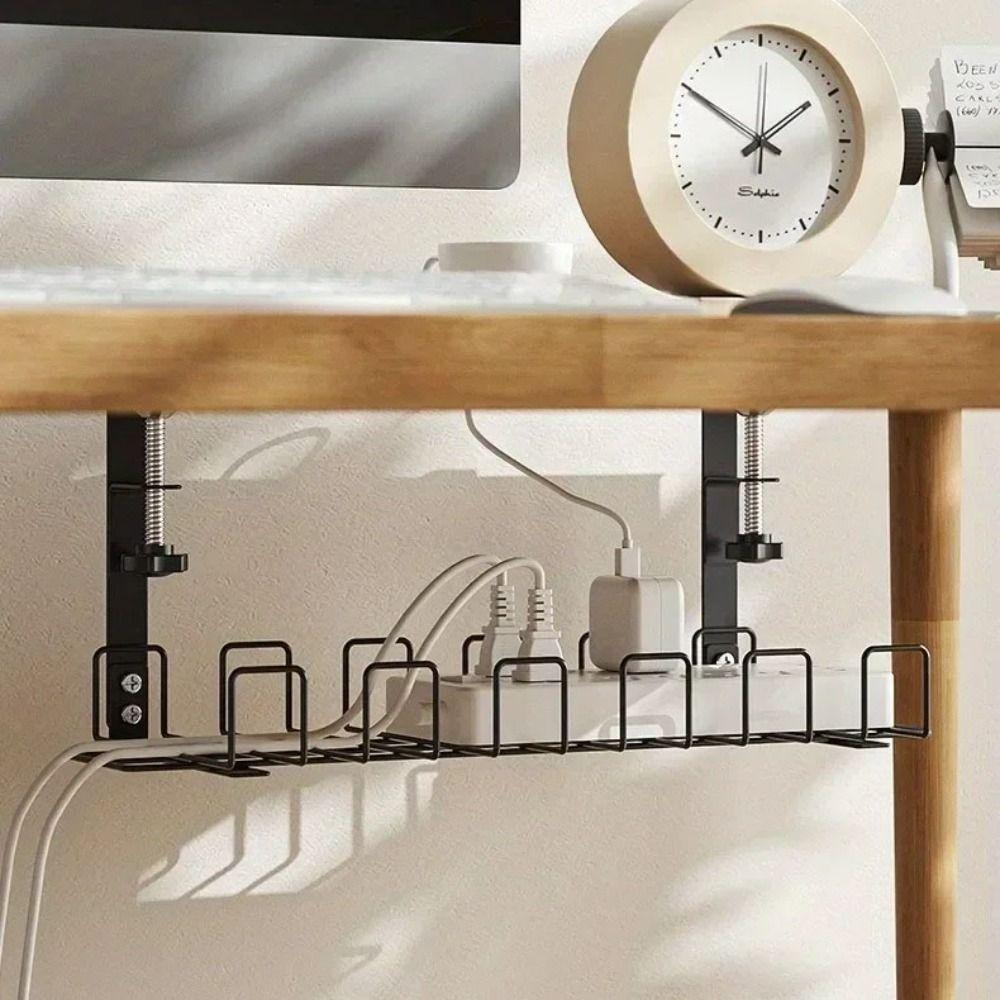 Stabiler Metall-Kabelkanal ohne Bohren Schreibtisch-Kabelorganisator Untertisch-Ablageregal Büro
