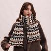 Women's Korean Style Autumn/Winter Jacquard Scarf & Hat Set – Versatile Shawl and Neck Warmer for Couples and Students