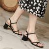Fashion 2025 Summer Chunky High Heels Shoes Ladies Narrow Band Sandals Ankle Strap Slingback Sandalias Femme Wedges Open Toe Dress Shoes