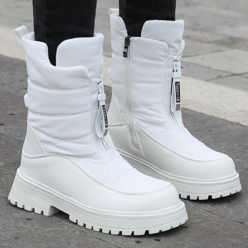 Women's Winter Fur One Padded Waterproof Fabric Comfortable Warm Anti-cold Lightweight Hiking Waterproof Anti-skid High Top Snow Boots