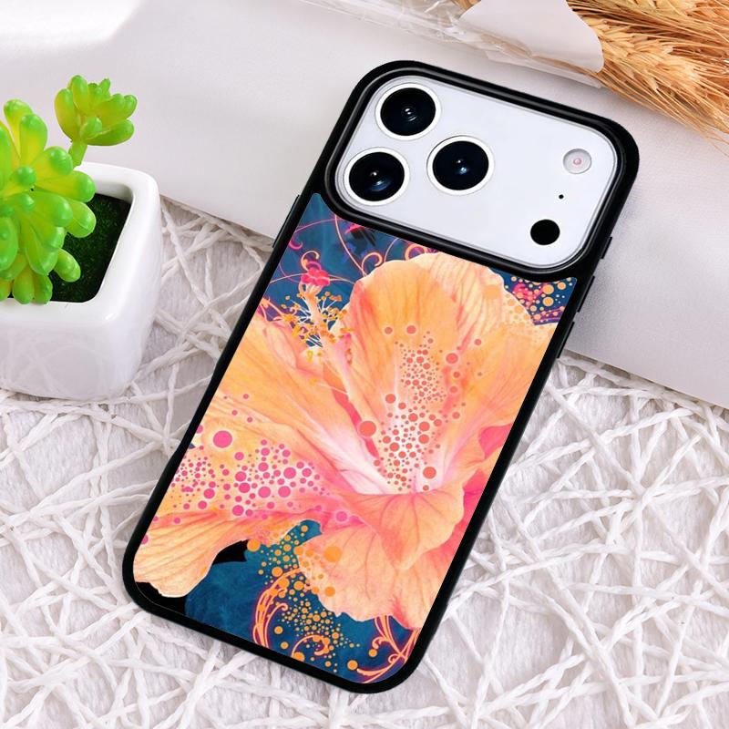 Butterflies Hibiscus Flowers Phone Case for iPhone 17 Air 16 15 11 12 14 13 Pro Max Shockproof Cover