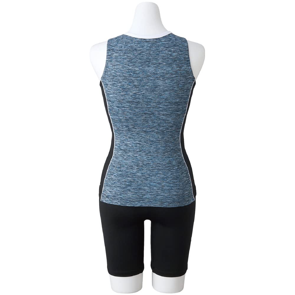 MIZUNO Zippered Sleeveless Swimsuit for Gym Black and Size Size 90 Women's Use, White, M, N2JGA341,