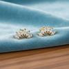 Marquise Fächer Cluster Ohrstecker - 925 Sterling Silber Gelb Vergoldet