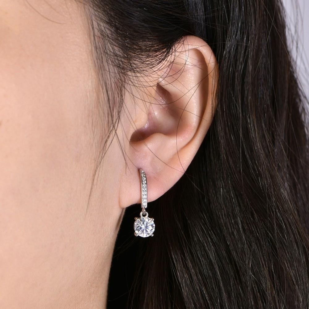 Light Luxury Round Crystal Ear Studs Simple Ladies' Ear Accessories  Jewelry Gifts