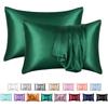 Zeby Luxury Silky Pillowcase Soft Comfortable Smooth Satin Pillow Cases High End Solid King Pillow Cover Home Queen Pillowcases