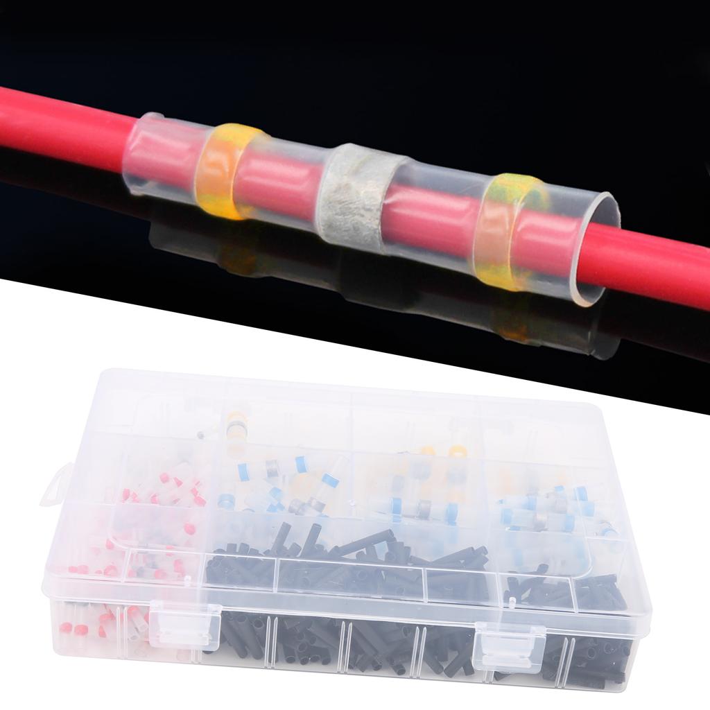 400pcs Heat Shrink Solder Butt Connector Tube Waterproof Solder Sleeve Crimp Terminal Set