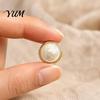 Magnetic Neckline Fastener 2Pcs Faux Pearl Clothes Button, Fake Cat Eye Stone Brooch Closure Button No Sew Safety Pin for Shirts Scarf Shawl Clothing