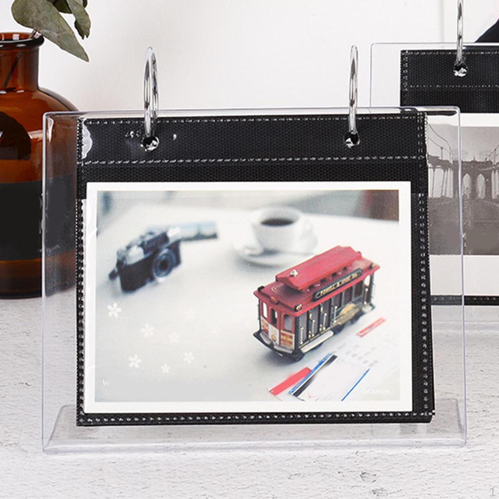 Acrylic L Shape Photo Display Stand with 17 Sheet Folders for Wallet Images
