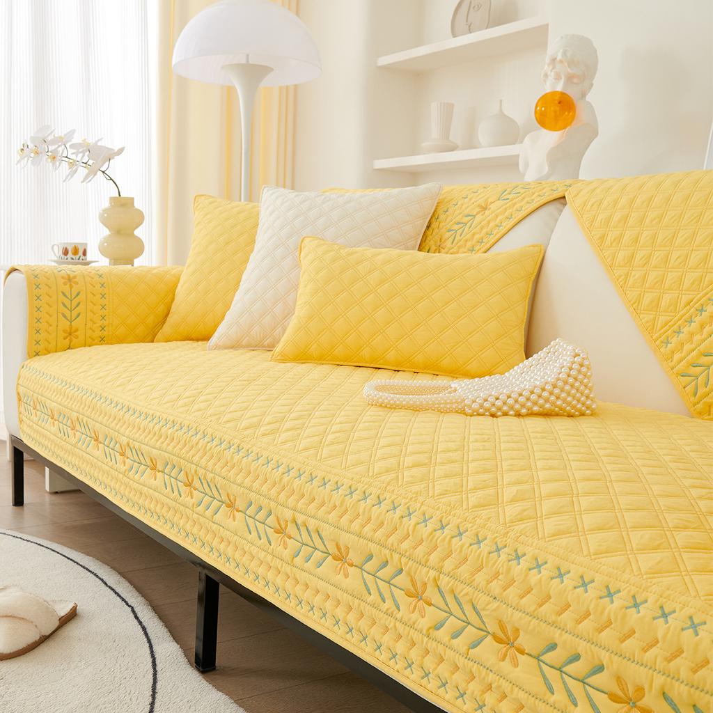 Fresh Sofa Cushion Straight Backrest Anti-Slip Sofa Cover Four Seasons Universal Sofa Towel