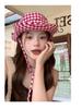 Women's Japanese Plaid Lace-up Fisherman Hat: Summer Wide Brim UV Sun Protection