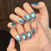 Unghie Finte Glitterate Corte a Mandorla Colla Gel per Unghie Occhio di Gatto Unghie Finte Neutre Corte a Stiletto Unghie Finte Acriliche Ovali Kit Manicure per Donne