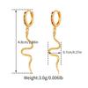 Snake Shape Animal Element 18k Gold Plated Copper Fashion Earrings For Women