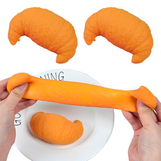 TPR Simulation Croissant Squeeze Toy Bread Shape Sensory Stress Relief Toy Decompression Simulated Food Fidget Stress