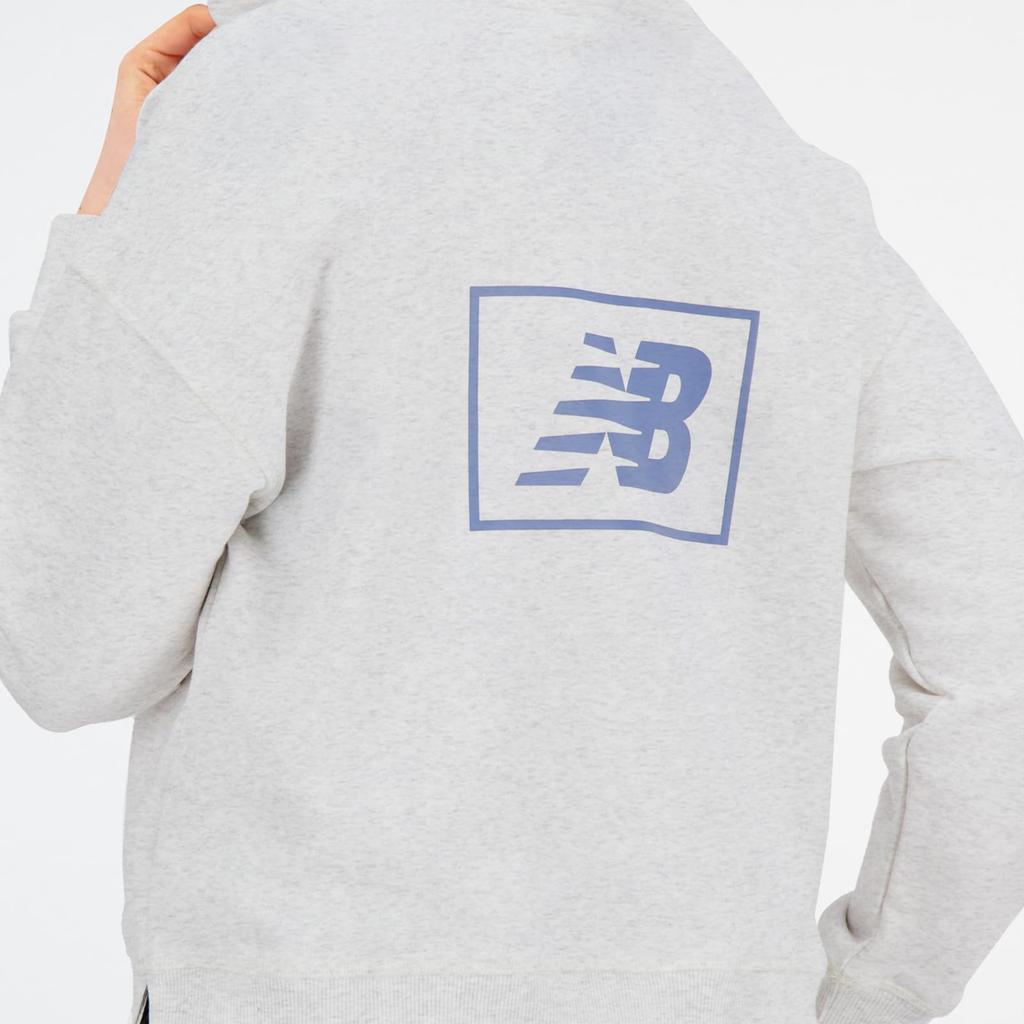 Sweat NB Essentials Americana Sweat Hoodie WT33512 SAH Salt L [New Balance] Women's (Sea Heather)