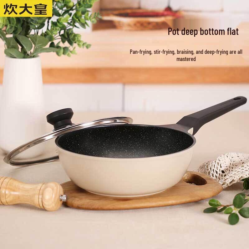 Chui Da Huang 28cm Japanese Style Flat-Bottom Non-Stick Wok