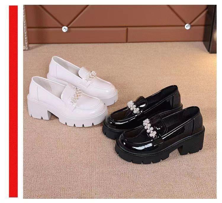 Mary Jane Low-Heeled Loafers 2024: Spring/Autumn Women's Thick-Soled, Height-Increasing, Soft Sponge Cake Sole Shoes